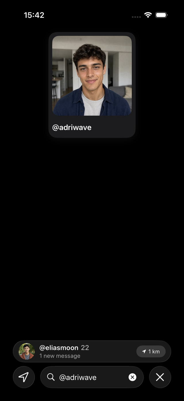 Abbs dark-mode Platin username search with a profile result